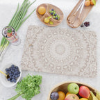 Floral dreams mandala taupe Cutting Board Gallery Image 2