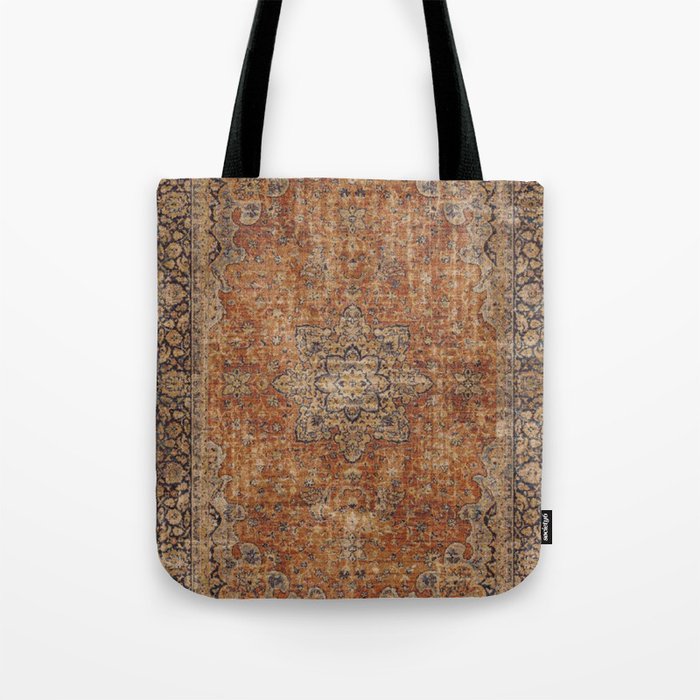 mustard antique rug Tote Bag Gallery Image 1