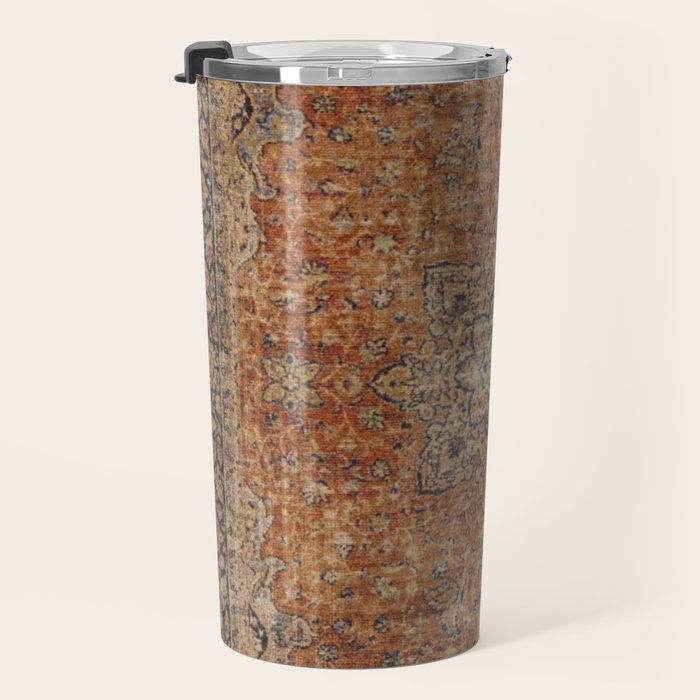 mustard antique rug Travel Mug Gallery Image 3