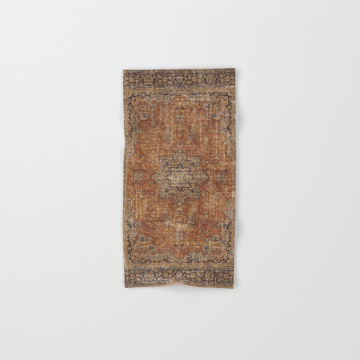mustard antique rug Bath Towel Gallery Image 1