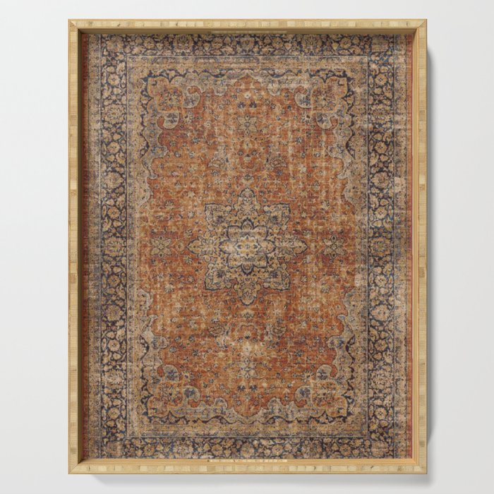 mustard antique rug Serving Tray Gallery Image 1