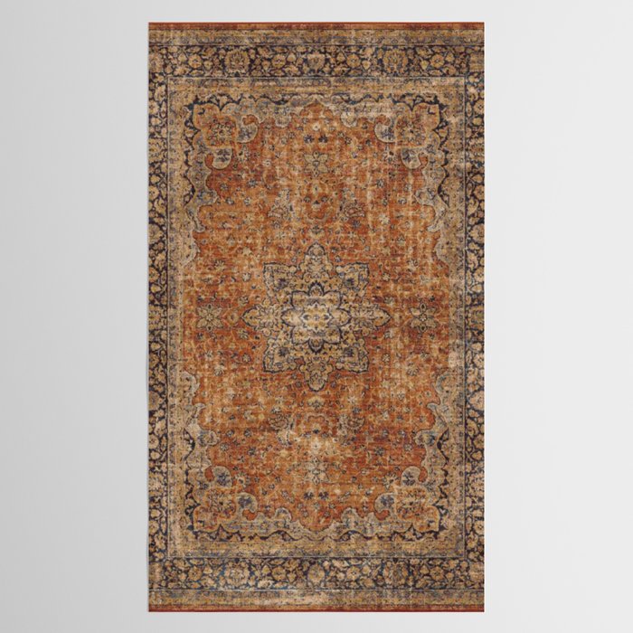 mustard antique rug Tablecloth Gallery Image 2
