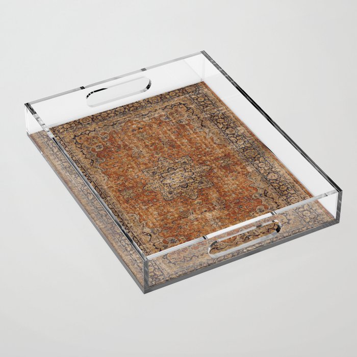 mustard antique rug Acrylic Tray Gallery Image 1