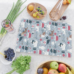 Veterinary medicine, happy and healthy friends // pastel blue background Cutting Board Gallery Image 2