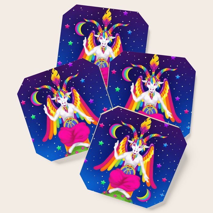 1997 Neon Rainbow Baphomet Coaster Gallery Image 1