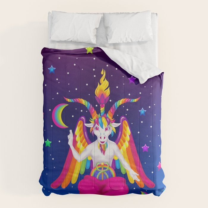 1997 Neon Rainbow Baphomet Comforter Gallery Image 1