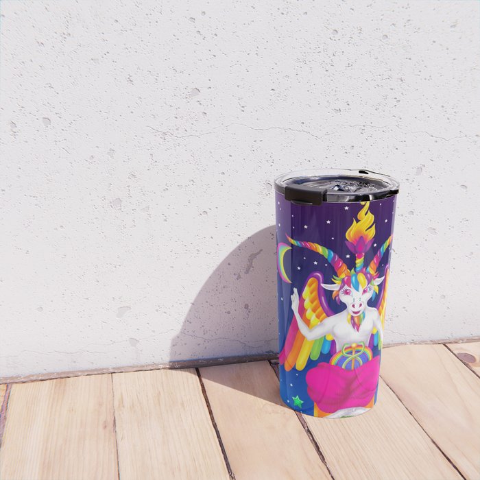 1997 Neon Rainbow Baphomet Travel Mug Gallery Image 4