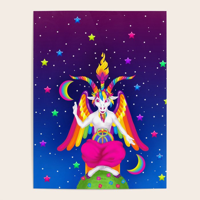 1997 Neon Rainbow Baphomet Poster Gallery Image 4