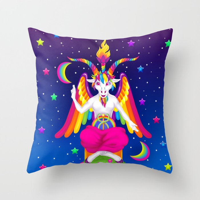 1997 Neon Rainbow Baphomet Throw Pillow Gallery Image 6