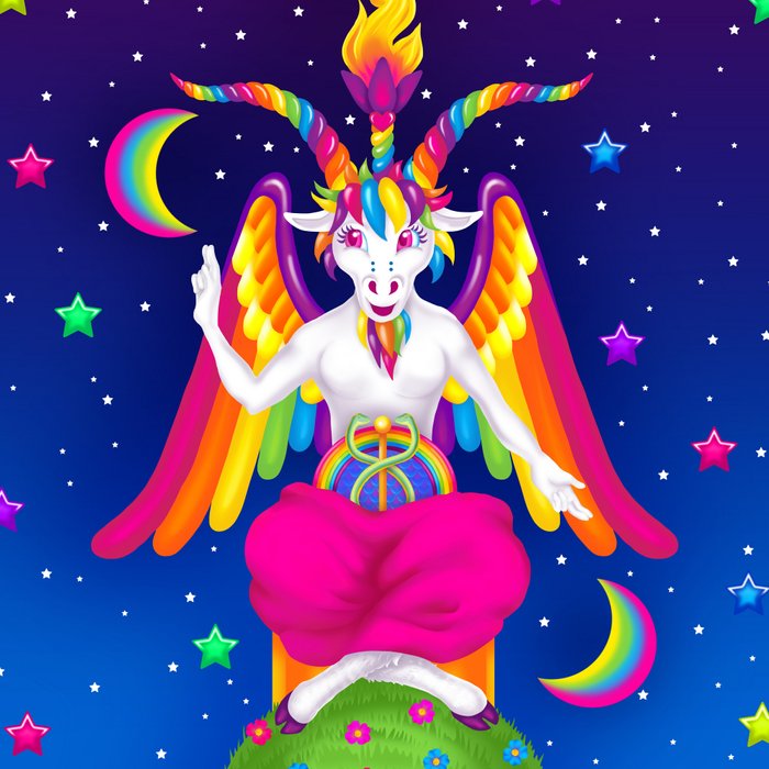 1997 Neon Rainbow Baphomet Coffee Mug Gallery Image 2