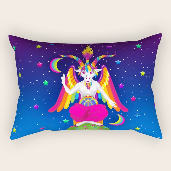1997 Neon Rainbow Baphomet Rectangular Pillow Gallery Image 1