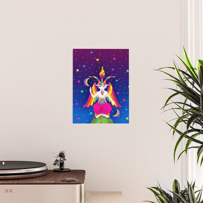 1997 Neon Rainbow Baphomet Poster Gallery Image 2
