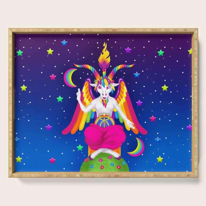 1997 Neon Rainbow Baphomet Serving Tray Gallery Image 1