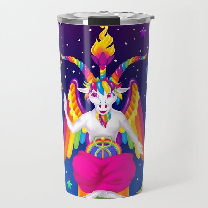 1997 Neon Rainbow Baphomet Travel Mug Gallery Image 1