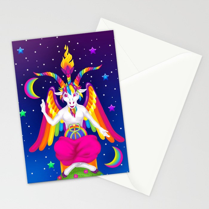 1997 Neon Rainbow Baphomet Stationery Card Gallery Image 2