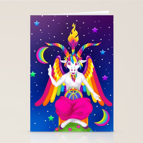 1997 Neon Rainbow Baphomet Stationery Card Gallery Image 2