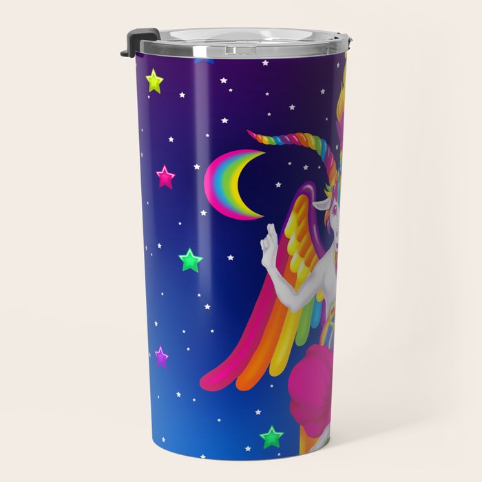 1997 Neon Rainbow Baphomet Travel Mug Gallery Image 3