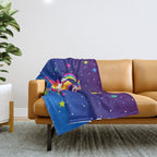 1997 Neon Rainbow Baphomet Throw Blanket Gallery Image 1