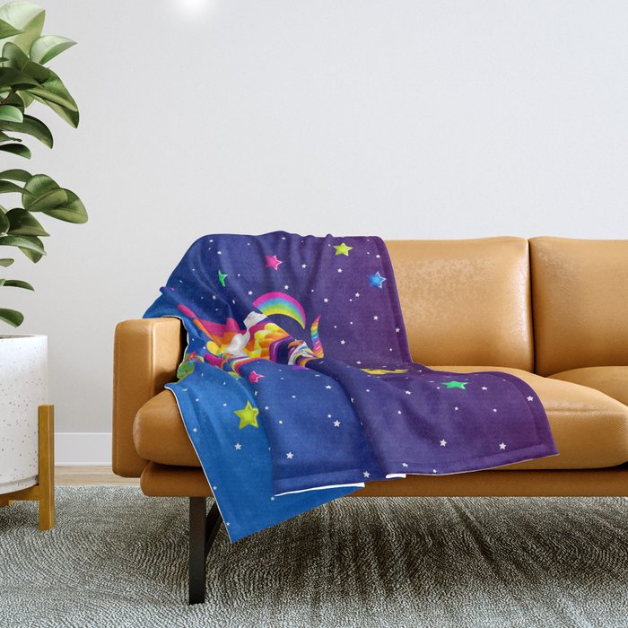 1997 Neon Rainbow Baphomet Throw Blanket Gallery Image 1