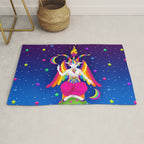 1997 Neon Rainbow Baphomet Rug Gallery Image 1