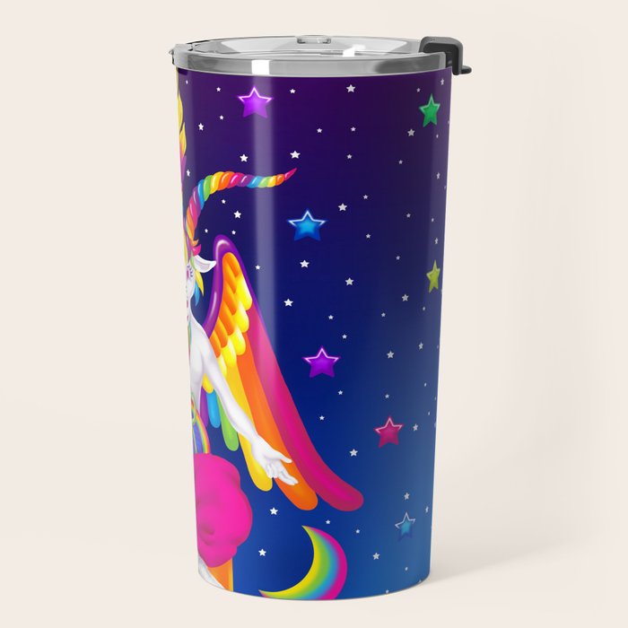 1997 Neon Rainbow Baphomet Travel Mug Gallery Image 2