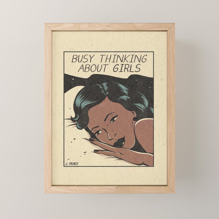 busy thinking about girls Mini Art Print Gallery Image 1