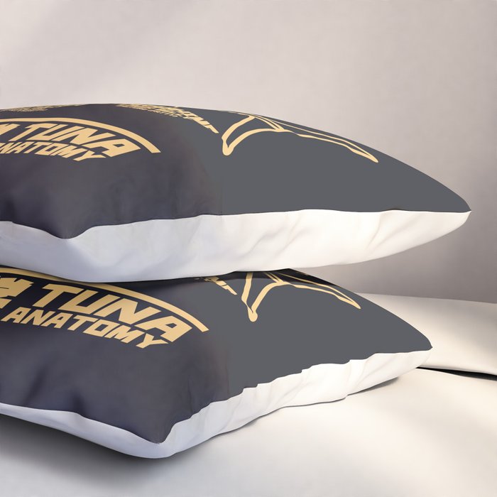 Tuna Anatomy Japanese Maguro Sushi - Black Sand Pillow Sham Gallery Image 3