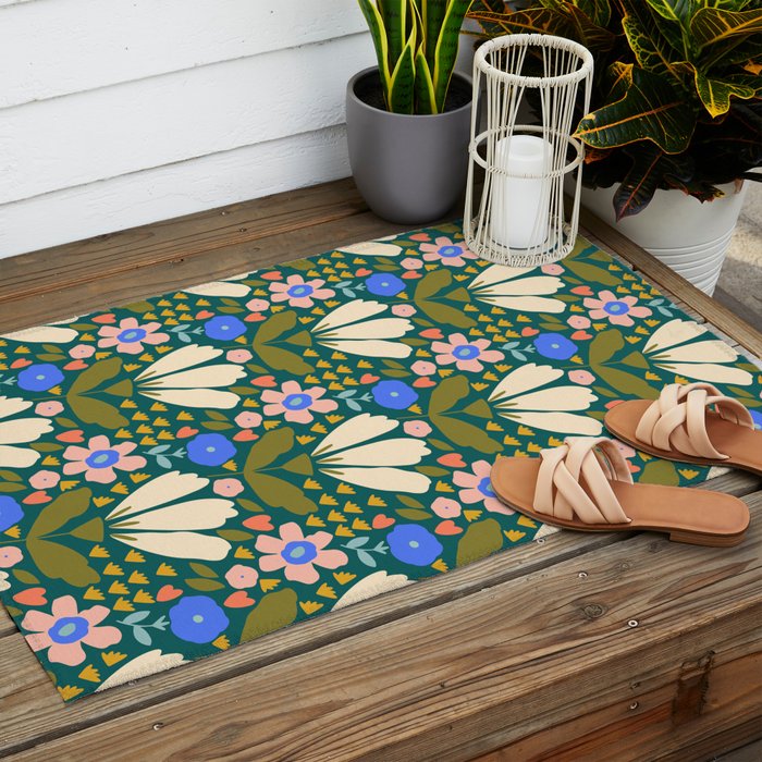 Pretty Bloom - Autumn Outdoor Rug Gallery Image 2