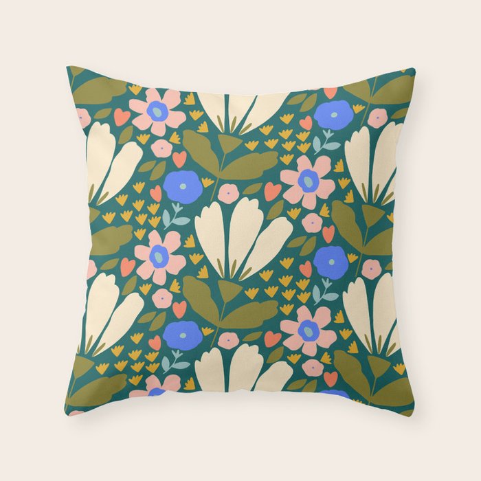 Pretty Bloom - Autumn Throw Pillow Gallery Image 1