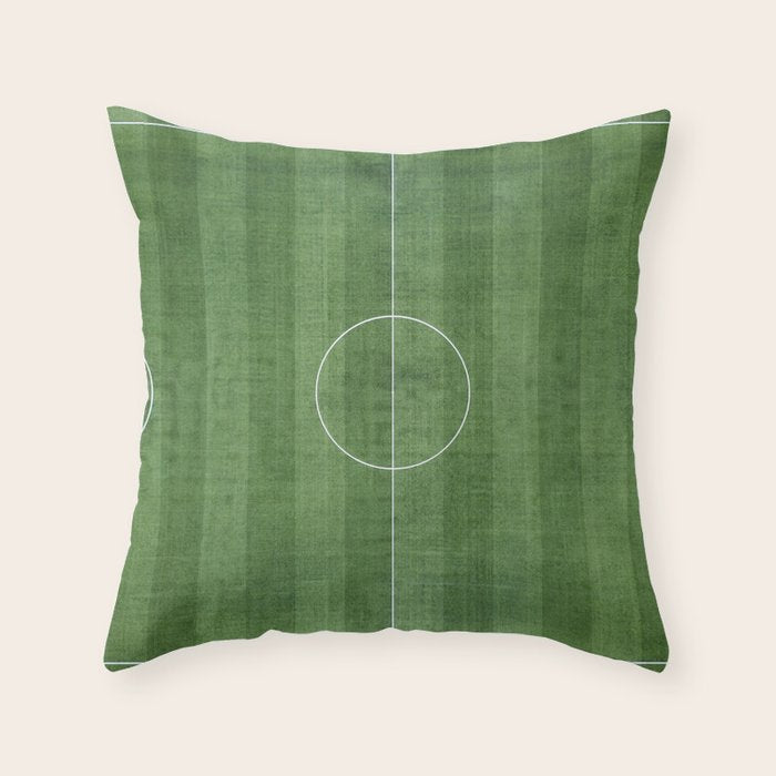 Soccer Field, Football Field, Green Grass Football Field Background Throw Pillow Gallery Image 6