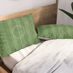 Soccer Field, Football Field, Green Grass Football Field Background Pillow Sham Gallery Image 2