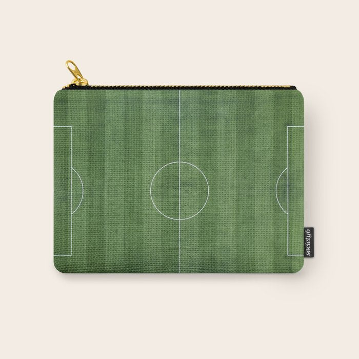 Soccer Field, Football Field, Green Grass Football Field Background Carry All Pouch Gallery Image 1