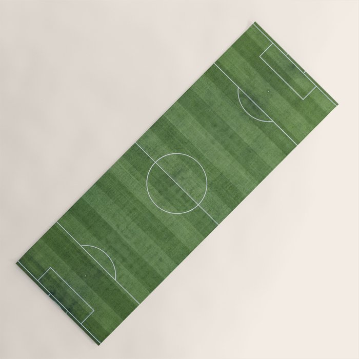 Soccer Field, Football Field, Green Grass Football Field Background Yoga Mat Gallery Image 1