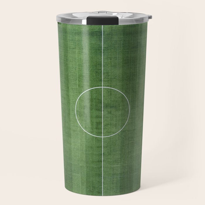 Soccer Field, Football Field, Green Grass Football Field Background Travel Mug Gallery Image 1