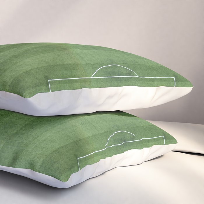 Soccer Field, Football Field, Green Grass Football Field Background Pillow Sham Gallery Image 3