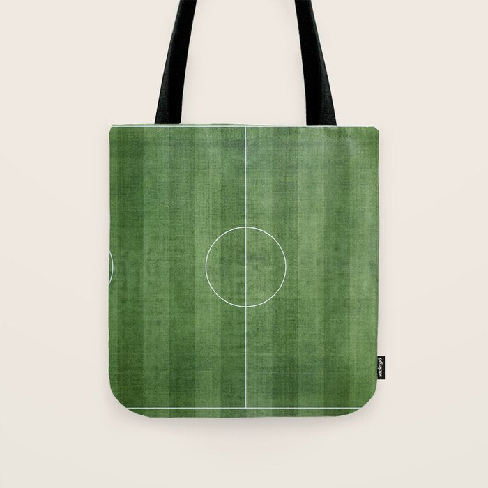 Soccer Field, Football Field, Green Grass Football Field Background Tote Bag Gallery Image 1