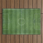 Soccer Field, Football Field, Green Grass Football Field Background Outdoor Rug Gallery Image 1