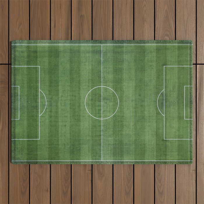 Soccer Field, Football Field, Green Grass Football Field Background Outdoor Rug Gallery Image 1