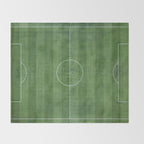 Soccer Field, Football Field, Green Grass Football Field Background Throw Blanket Gallery Image 2