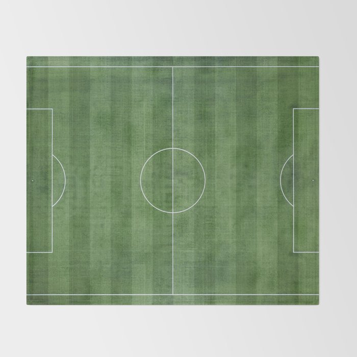 Soccer Field, Football Field, Green Grass Football Field Background Throw Blanket Gallery Image 2