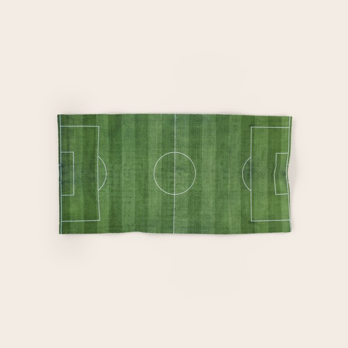 Soccer Field, Football Field, Green Grass Football Field Background Bath Towel Gallery Image 1