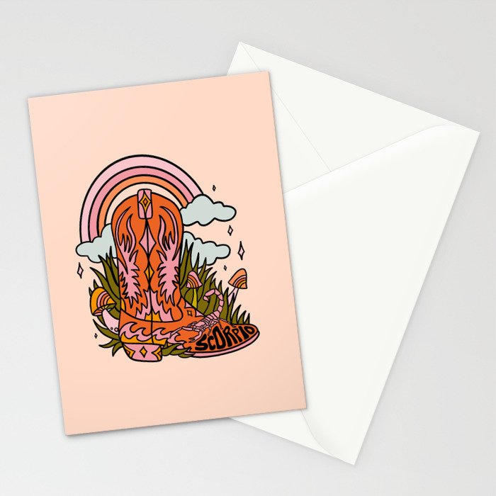 Scorpio Cowboy Boots Stationery Card Gallery Image 2