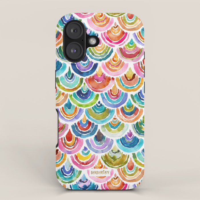 STRANGEBOW Rainbow Bold Colorful Scallop iPhone Case Gallery Image 1