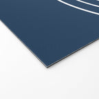Mid Century Modern Geometric 133 in Navy Blue and vintage orange (Sun and Rainbow Abstract) Welcome Mat Gallery Image 2