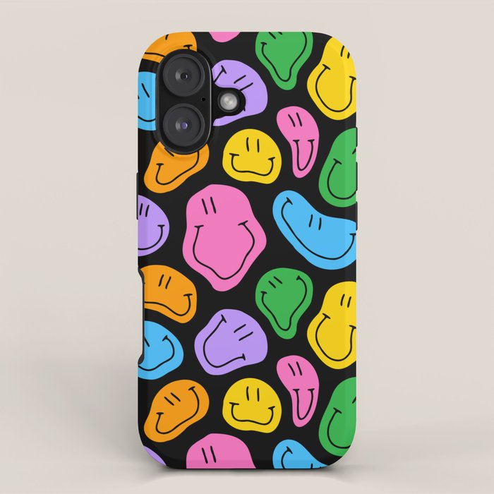 Colorful smiling happy face cartoon pattern iPhone Case Gallery Image 1