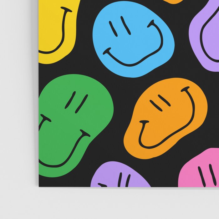Colorful smiling happy face cartoon pattern Poster Gallery Image 3