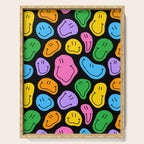Colorful smiling happy face cartoon pattern Serving Tray Gallery Image 1