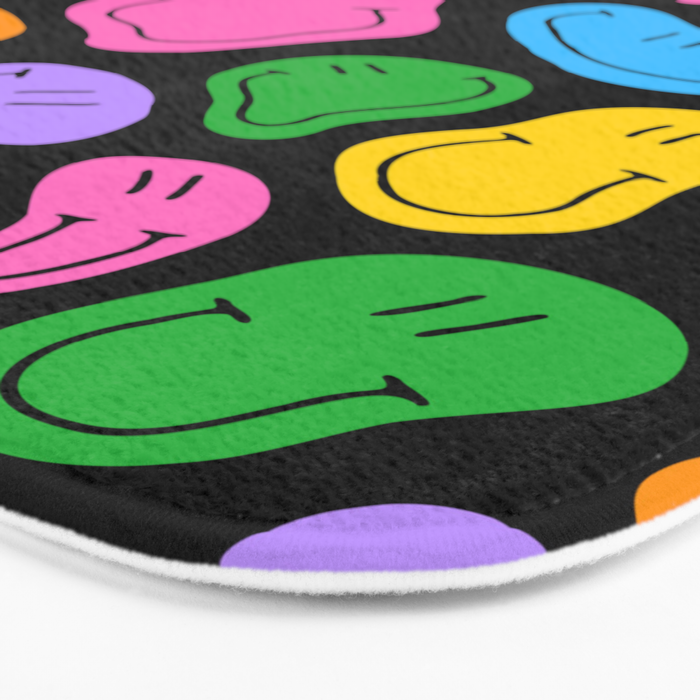 Colorful smiling happy face cartoon pattern Bath Mat Gallery Image 3