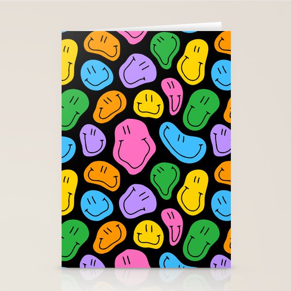 Colorful smiling happy face cartoon pattern Stationery Card Gallery Image 2