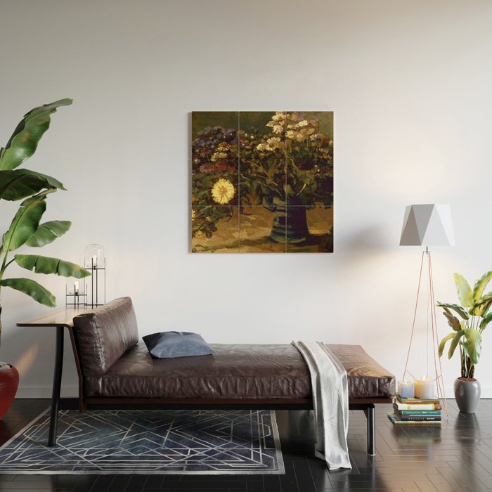 Van Gogh Still Life Bouquet of Daisies Vector Art Wood Wall Art Gallery Image 2